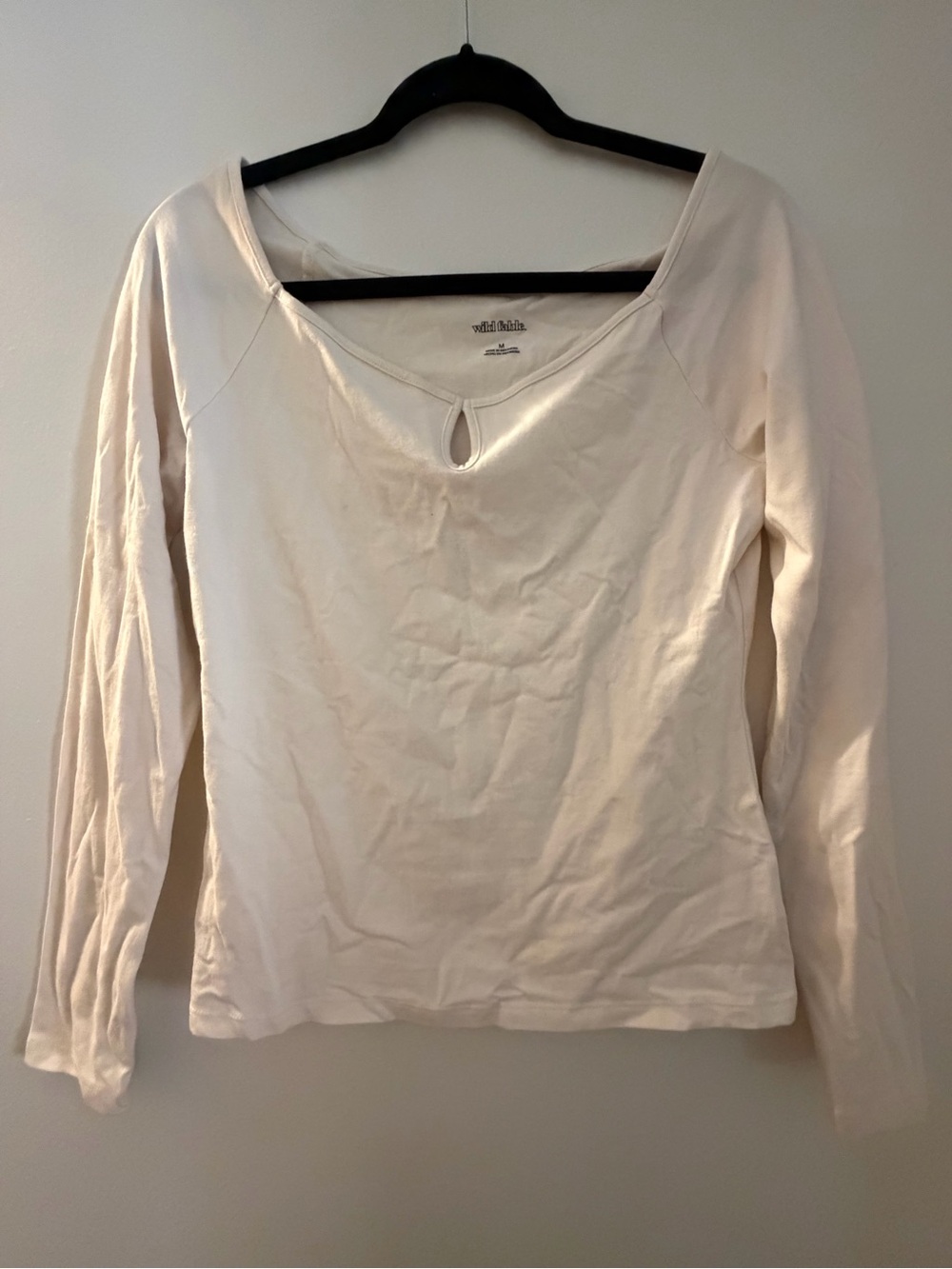 wild fable Cream Long-Sleeve Off Shoulder Top